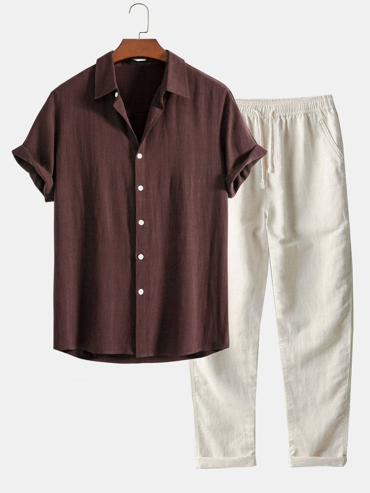 VINCE™ Elegantes Ensemble aus Leinenhemd und Hose
