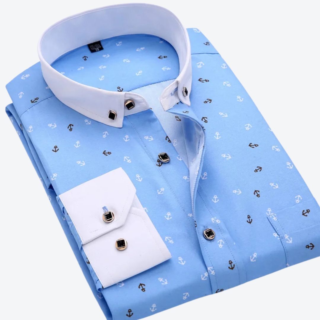 Light Blue with White Collar & Anchors / 38