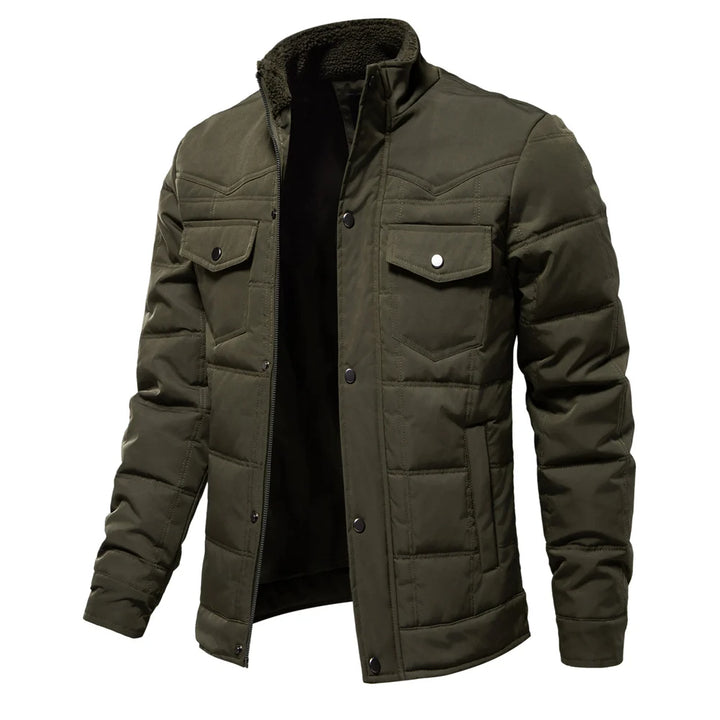 AIOPESON New Winter Warm Pocket Fleece Lined Jackets Plaid Caual Zipper Jacket Coat for Men