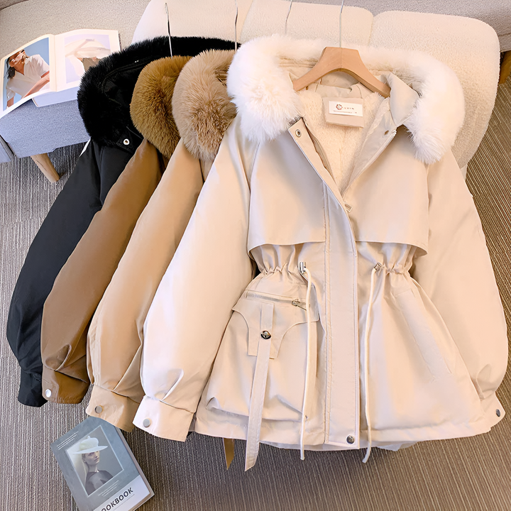 Rhea™ | Chic Faux Fur Trim Coat