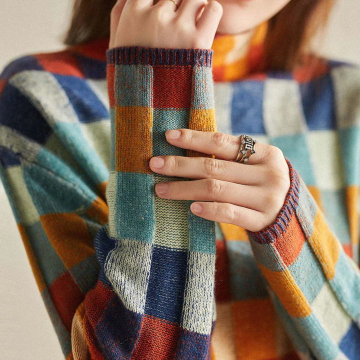 Elina™ Patchwork-Rollkragenpullover