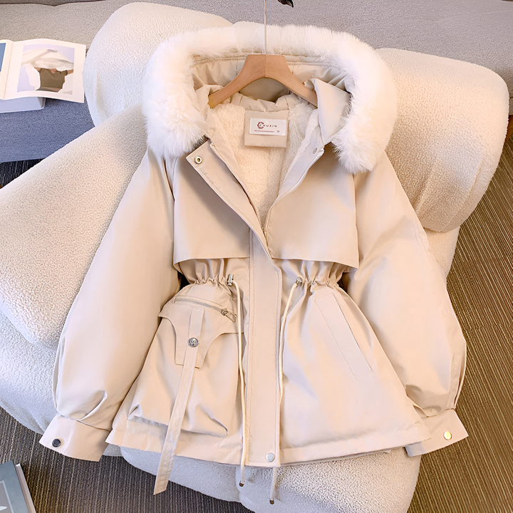 Rhea™ | Chic Faux Fur Trim Coat