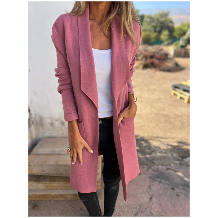Leonie™ Langärmelige Strickjacke mit Anzugkragen